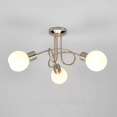 Lampenwelt 3-lichts LED-plafondlamp Elaina, mat nikkel
