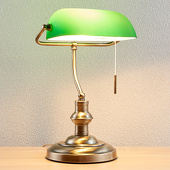 Lindby Milenka - Schreibtischlampe mit grünem Schirm