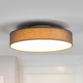 Lampenwelt Stoffen LED-plafondlamp Saira, 30 cm, grijs
