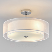 Lampenwelt LED-plafondlamp Pikka met witte kap