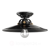 Ferroluce Zwarte keramische plafondlamp Edoardo, 31 cm