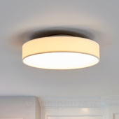 Lampenwelt Stoffen LED-plafondlamp Saira, 30 cm, wit