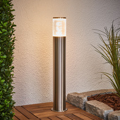 Lampenwelt Sokkellamp Belen van roestvrij staal met LED's