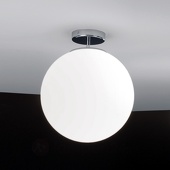 AILati Glazen plafondlamp Sferis, 30 cm, chroom
