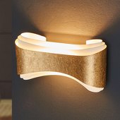 Selene Chique design-wandlamp Ionica, goudkleurige band