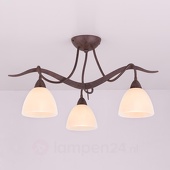 Landhuis-plafondlamp Samuele 3-lamps, crème