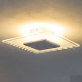Lampenwelt Vierkante LED-plafondlamp Lole van glas