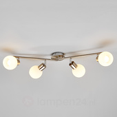 Lampenwelt 4-lichts LED-plafondlamp Elaina mat nikkel