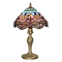 Searchlight Betoverende Tiffany stijl tafellamp DRAGONFLY