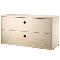 String Schrank mit Schubladen 78 x 30 cm Esche