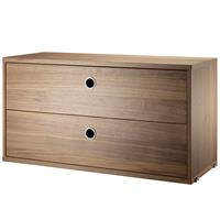 String Drawers Cabinet Kast Walnoot