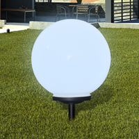 vidaXL Garten-Wegeleuchte Solar LED Kugel 1 Stk. 40 cm mit Erdspieß Weiß