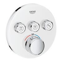 Grohtherm SmartControl Thermostat mit drei Absperrventilen, Wandrosette rund, moon white - 29904LS0 - Grohe