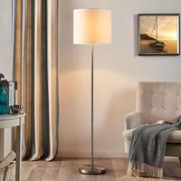 lampenwelt Parsa - vloerlamp met textiele kap in wit
