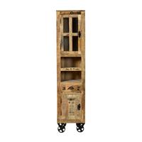 SIT Vitrinekast Rustiek 2-deurs, in factory-design, hoogte 190 cm, shabby chic, vintage