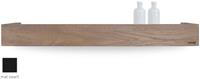 Looox Wooden Shelf BoX 90cm - met mat zwarte bodemplaat