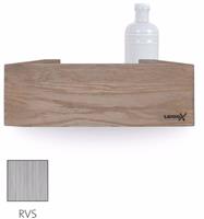Looox Wooden Shelf BoX 30cm - met RVS bodemplaat