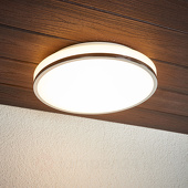 lampenwelt Lyss - LED badkamer plafondlamp met chromen rand