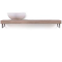 Looox Wood Collection shelf solo 140 cm. met ophanging eiken, old grey