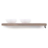 Looox Wood Collection shelf solo 160 cm. handdoekhouder rechts eiken, old grey