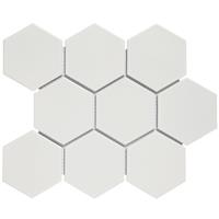 Uci Mozaïektegel  Barcelona Hexagon 95x110 mm Porselein Mat Wit 