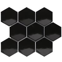 Uci Mozaïektegel  Barcelona Hexagon 95x110 mm Porselein Zwart 