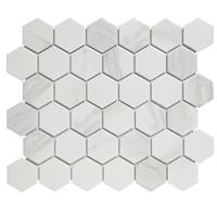 Uci Mozaïektegel  Barcelona Hexagon 51x59 mm Carrara Wit 
