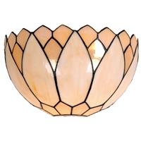 LumiLamp Wandlamp Tiffany 30*15*20 cm E14/max 1*40W Multi Glas Tiffany stijl beige glas in lood wandlamp muurlamp van he