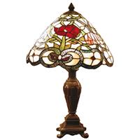 Clayre & Eef Klassieke tafellamp Flora in Tiffanystijl