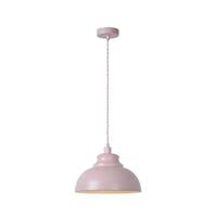 Lucide Hanglamp Isla met rozekleurige metalen kap
