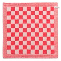 knitfactory Knit Factory keukendoek blok - ecru/rood