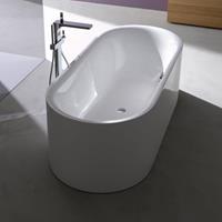 Lux Oval Silhouette Badewanne freistehend, 190 x 90 x 45 cm, 2 Rückenschrägen, 3467CFXXS, Farbe: Weiß - 3467-000CFXXS - Bette