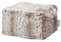home24 SITTING POINT Pouf Skins Snow Weiß/Hellbeige Tier Design Kunstfaser 80x45x80 cm (BxHxT) Glamour