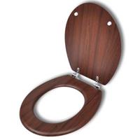 VidaXL Toiletbril hard-close simpel ontwerp MDF bruin