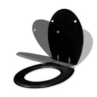 VidaXL Toiletbril soft-close simpel ontwerp MDF zwart