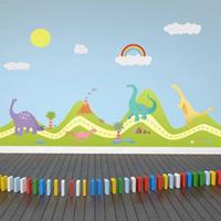 Walplus kids decoratie sticker - heuvel met dino's