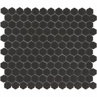UCI London mozaïektegel 2.3x2.6x0.6cm voor vloer voor binnen en buiten Zeshoek Keramiek Zwart LOH2017