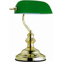 Globo tafellamp Antique messing groen
