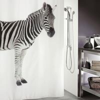 allibert Douchegordijn  Spirella Zebra zwart 180x200cm