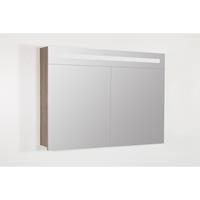 Saniclass 2.0 spiegelkast 100x70x15cm 2 deuren met LED verlichting legno viola 7238