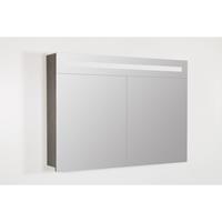 Saniclass 2.0 spiegelkast 100x70x15cm 2 deuren met LED verlichting legno antracite 7248
