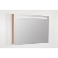 Saniclass 2.0 spiegelkast 120x70x15cm 2 deuren met LED verlichting legno calore 7259