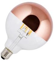 Bailey Globellamp kopspiegel roségoud LED filament 8W (vervangt 45W) grote fitting E27 125mm