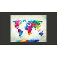 Fotobehang - Wereldkaart van geluk , kleur