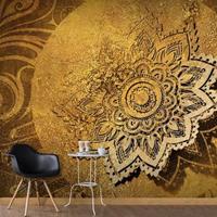 Fotobehang - Gouden mandala , beige bruin