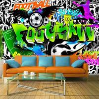 Fotobehang - Football Graffiti, voetbal