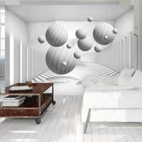 Fotobehang -Zwevende witte ballen