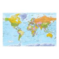 Fotobehang - Gedetailleerde wereldkaart , multi kleur