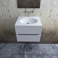 Zaro Sevilla Solid Surface badkamermeubel 60cm mat wit zonder kraangat