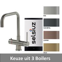 Selsiuz Kokendwaterkraan  Steel Haaks Inclusief Boiler (Keuze uit 3 boilers en 4 kleuren)